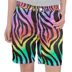 Rainbow Zebra Stripes Pocket Shorts