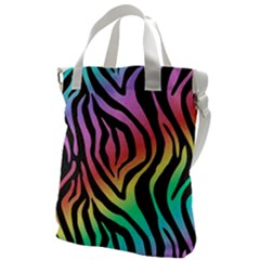 Rainbow Zebra Stripes Canvas Messenger Bag by nate14shop