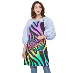 Rainbow Zebra Stripes Pocket Apron by nate14shop