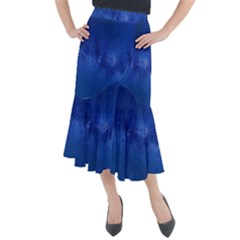 Milky Way Stars Night Sky Midi Mermaid Skirt by artworkshop