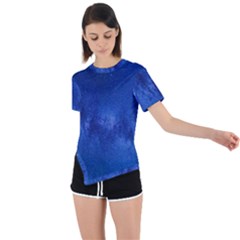 Milky Way Stars Night Sky Asymmetrical Short Sleeve Sports Tee by artworkshop