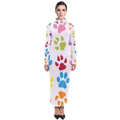 Paw Print Turtleneck Maxi Dress by artworkshop