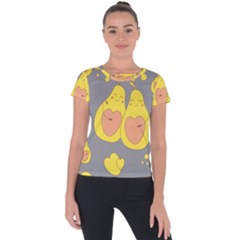 Avocado-yellow Short Sleeve Sports Top  by nate14shop