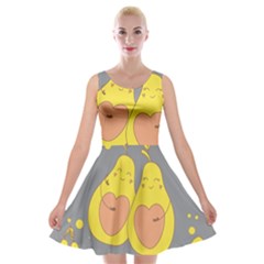 Avocado-yellow Velvet Skater Dress by nate14shop