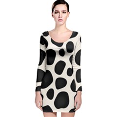 Leoperd-white-black Background Long Sleeve Velvet Bodycon Dress by nate14shop