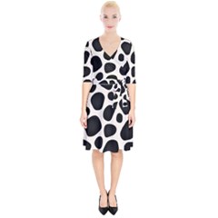 Leoperd-white-black Background Wrap Up Cocktail Dress by nate14shop