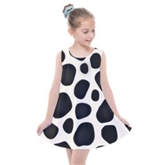 Leoperd-white-black Background Kids  Summer Dress by nate14shop