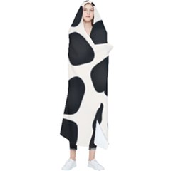 Leoperd-white-black Background Wearable Blanket by nate14shop