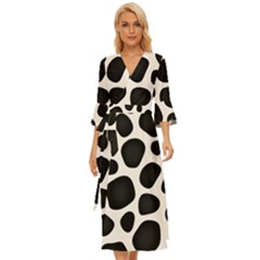 Leoperd-white-black Background Midsummer Wrap Dress by nate14shop