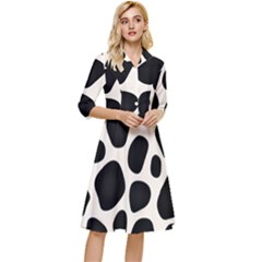 Leoperd-white-black Background Classy Knee Length Dress by nate14shop