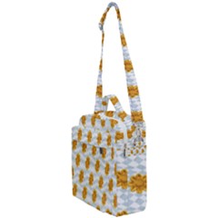 Flowers-gold-blue Crossbody Day Bag by nate14shop