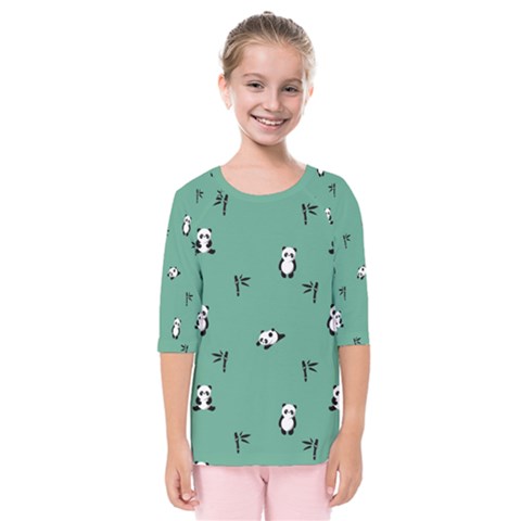 Pandas Kids  Quarter Sleeve Raglan Tee by nate14shop