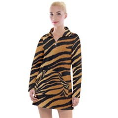 Greenhouse-fabrics-tiger-stripes Women s Long Sleeve Casual Dress by nate14shop