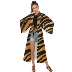 Greenhouse-fabrics-tiger-stripes Maxi Kimono by nate14shop