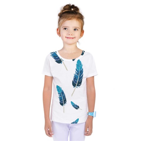 Feather Bird Kids  One Piece Tee by artworkshop