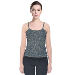 Nature Twigs Velvet Spaghetti Strap Top