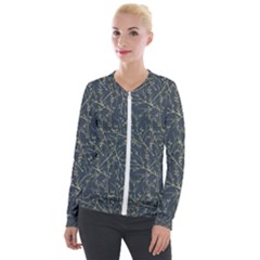 Nature Twigs Velvet Zip Up Jacket by artworkshop