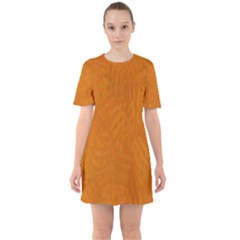 Orange Sixties Short Sleeve Mini Dress