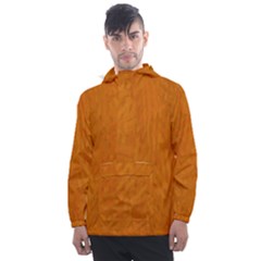 Orange Men s Front Pocket Pullover Windbreaker by nate14shop