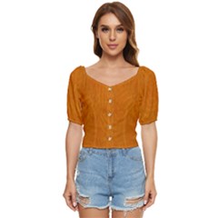 Orange Button Up Blouse