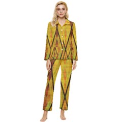 Rhomboid 002 Womens  Long Sleeve Velvet Pocket Pajamas Set by nate14shop