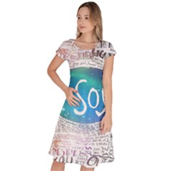 5 Seconds Of Summer Collage Quotes Classic Short Sleeve Dress by nate14shop