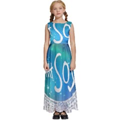 5 Seconds Of Summer Collage Quotes Kids  Satin Sleeveless Maxi Dress by nate14shop
