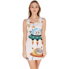 Vector-set-funny-robots-cartoon Bodycon Dress by Jancukart