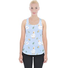 Duck-flower-seamless-pattern-background Piece Up Tank Top