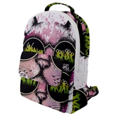 Black-cat-head Flap Pocket Backpack (small)