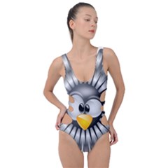 Owl-fluff-prance-animal-surprised Side Cut Out Swimsuit