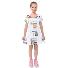 Graphic-smiley-color-diagram Kids  Short Sleeve Velvet Dress by Jancukart
