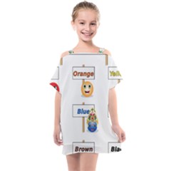 Graphic-smiley-color-diagram Kids  One Piece Chiffon Dress by Jancukart