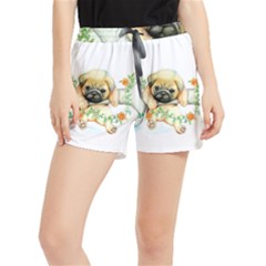 Pug-watercolor-cute-animal-dog Women s Runner Shorts by Jancukart