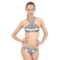 Barong-mask-art-bali High Neck Bikini Set