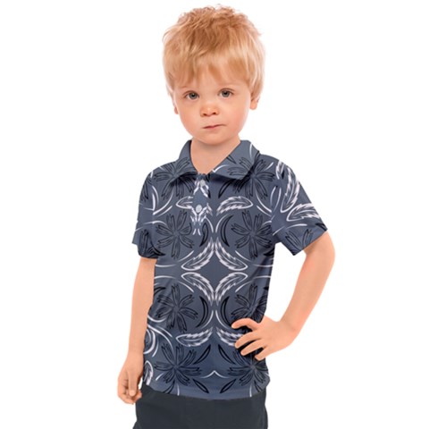 Folk Flowers Print Floral Pattern Ethnic Art Kids  Polo Tee by Eskimos