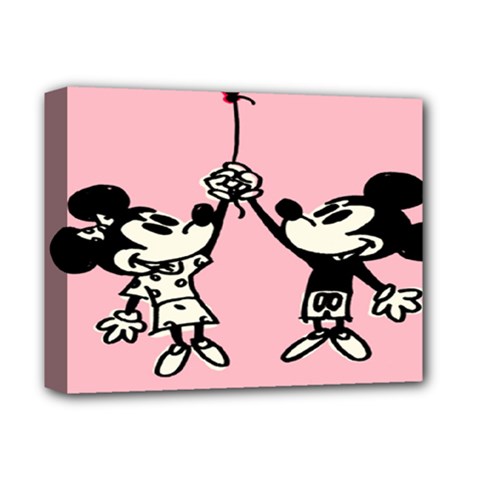 Baloon Love Mickey & Minnie Mouse Deluxe Canvas 14  X 11  (stretched) by nate14shop