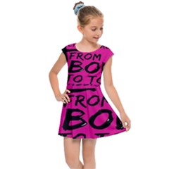Bow To Toe Cheer Pink Kids  Cap Sleeve Dress by nate14shop