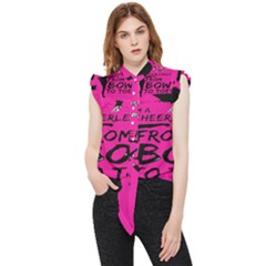 Bow To Toe Cheer Pink Frill Detail Shirt by nate14shop