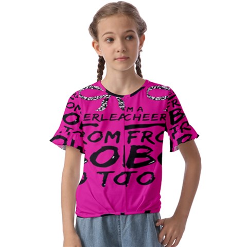 Bow To Toe Cheer Pink Kids  Cuff Sleeve Scrunch Bottom Tee by nate14shop