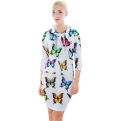 Big Collection Off Colorful Butterfiles Quarter Sleeve Hood Bodycon Dress by nate14shop