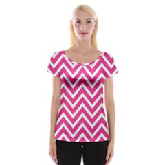 Chevrons - Pink Cap Sleeve Top by nate14shop