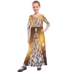 Christmas-tree-a 001 Kids  Quarter Sleeve Maxi Dress by nate14shop