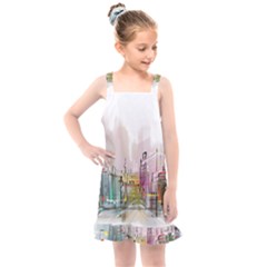 Drawing-watercolor-painting-city Kids  Overall Dress