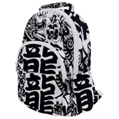 Chinese-dragon Rounded Multi Pocket Backpack by Jancukart