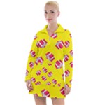 Pink Gift Boxes Yellow Women s Long Sleeve Casual Dress