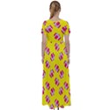 Pink Gift Boxes Yellow High Waist Short Sleeve Maxi Dress View2