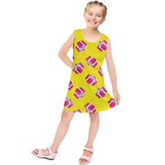 Pink Gift Boxes Yellow Kids  Tunic Dress by FunDressesShop