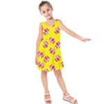 Pink Gift Boxes Yellow Kids  Sleeveless Dress