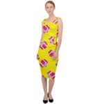 Pink Gift Boxes Yellow Sleeveless Pencil Dress